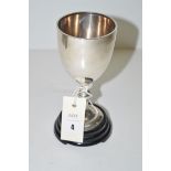 A silver chalice cup, by Reid & Sons, Birmingham 1937, inscribed "Time Regatta 1938",