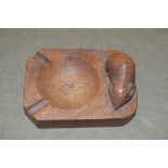 A 'Mousey Thompson' carved oak ashtray.