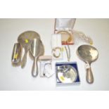 Silver-backed dressing table items,