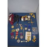 A quantity of Masonic medallions, gilt metal,