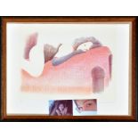 Damien George - Girl reclining on a sofa, signed and dated 1988 in pencil, colour lithograph,