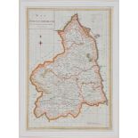 **** Sudlow after **** Haywood - "A Map of Northumberland", engraving with hand-colouring, c.