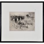 Percy Robertson - The High Level and Swing Bridges at Newcastle, indistinctly signed in pencil,