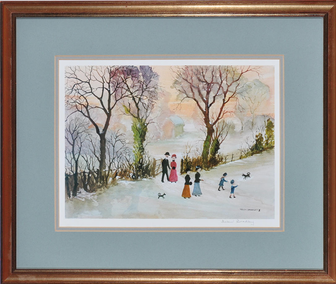 After Helen Layfield Bradley - "Going home through the snow", signed in pencil,