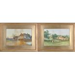 George Bedford -"A Hampshire Village" and "Buckhurst Hill", signed, watercolour, 35 x 52.