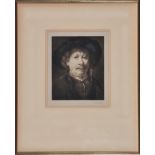 William Holy - A portrait of Rembrandt (after the original self portrait), signed in pencil,