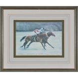 After Mike Burr - "Sesamie & Rudig; Aston Park Stakes; Newbury", signed and inscribed in pencil,