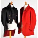 Two 20th Century Berkeley Hunt Jackets, one a red riding jacket, the other an evening tail coat,