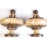 A pair of 18th Century Italian half urns,
