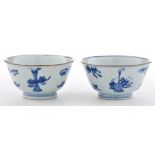 Pair of blue and white bowls,