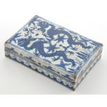 Blue and white 'dragon' scribe's box and cover,