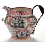 A large 19th Century Sunderland luster jug,