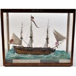 *A scratch-built ship model of the H.M.S. Victory at sea, built by T.