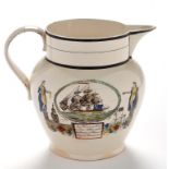 A late 18th/early 19th Century Sunderland creamware jug, by Dawson & Co.