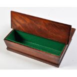 A 19th Century mahogany cutlery tray, rectangular with hinged covers and open handle,