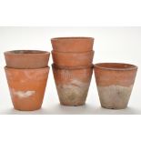 A rare set of 19th Century terracotta plant pots, impressed "Sunderland Wearside Pottery", each 9.