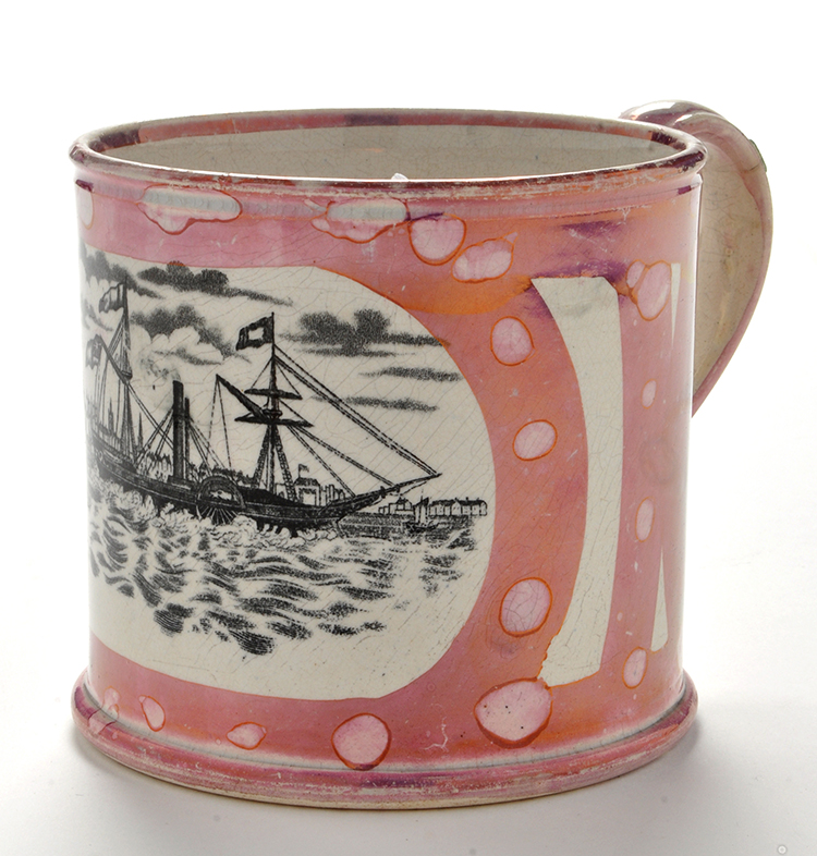 A 19th Century North Eastern Pottery lustre tankard, probably Newcastle,