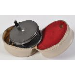 Hardy of Alnwick; a modern "The Perfect" 3 7/8 "Taupo" fly fishing reel with narrow drum,