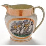 A 19th Century Sunderland lustre jug, possibly by Scott,