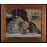 R*** Mallett (20th Century European School) Still-life study with Chinese vase, signed,