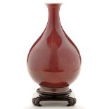Copper-red pear shaped vase, yuhuchunping,