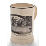 An 18th Century Sunderland creamware tankard, probably by Dawson & Co.