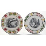 Two 19th Century creamware plates, by Dawson, Sunderland,