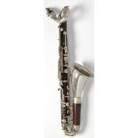 A Belgian bass clarinet, by E.J. Albert, Brussels, KH3, with chrome fittings, 70cms (27 1/2in.