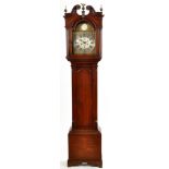 Gibson, Newcastle: a George III oak longcase clock, the brass dial with silvered roman chapter ring,