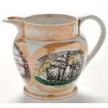 A 19th Century Sunderland lustre jug, possibly by Scott,