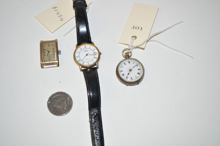 A silver cased fob watch,