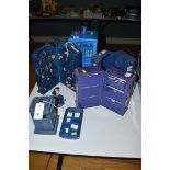 A collection of Doctor Who Tardis novelties,