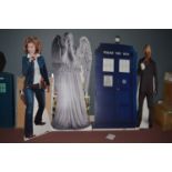 Doctor Who cardboard cut-outs to include: a Tardis; Angel; Ood; and River Song.