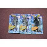 Three Doctor Who talking Cybermen, two in silver, one Limited edition Cybertrooper,