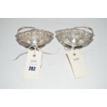 A pair of silver bon-bon dishes, by H.