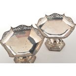 A matched pair of Edwardian cake stands, by Walker & Hall, Sheffield and Chester 1907,