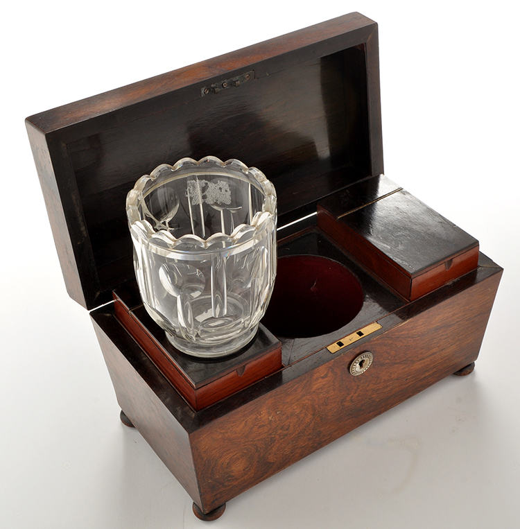 A 19th Century rosewood tea caddy,