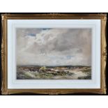 Wycliffe Egginton (1875-1951) Cloudy skies over a moorland road, signed and dated 1921, watercolour,