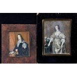After Anthony Van Dyck (1599-1641) Miniature portraits of 'King Charles I' and 'Henrietta,