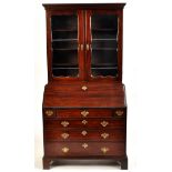 An early George III mahogany bureau bookcase,