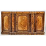 A Victorian inlaid walnut credenza,