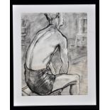 Tom McGuinness (1926-2006) "Tired Man", Conté crayon, 47.5 x 38cms; 18 3/4 x 15in.