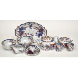 Composite 'stone china' Imari pattern part tea and coffee service, comprising: teapot and cover,