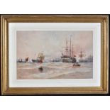 Thomas Bush Hardy (1842-1897) "The Harbour North Shields", signed, inscribed and dated 1891,