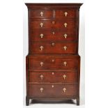 An 18th Century oak chest-on-chest,