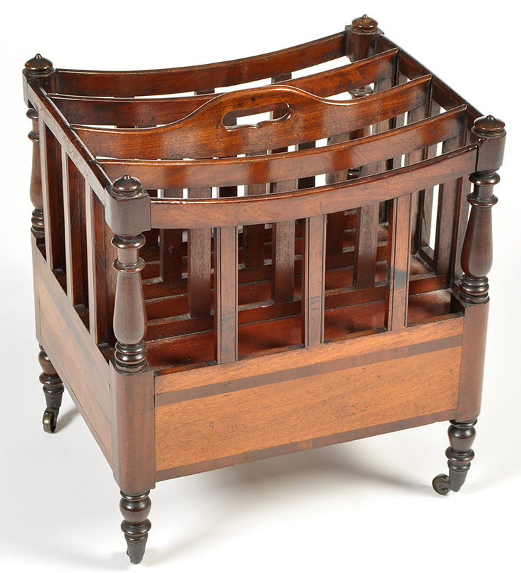 An early 19th Century mahogany canterbury,