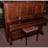 A C. Bechstein, Berlin, walnut cased upright piano, retailed through J.D. Cuthbertson & Co.