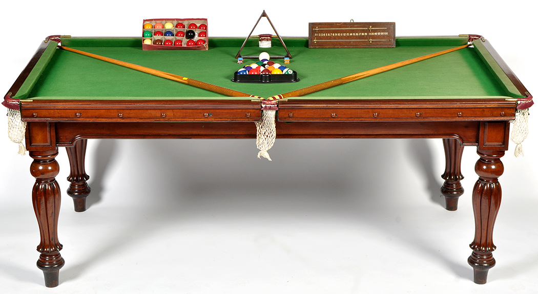 A late Victorian mahogany billiards table, by Orme & Sons, Manchester,