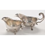 A George V sauce boat, by Walker & Hall, Chester 1933; and a George VI sauce boat, by Viners,