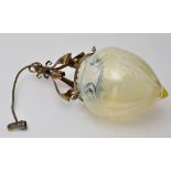 A Victorian Art Nouveau vaseline glass lantern shade,
